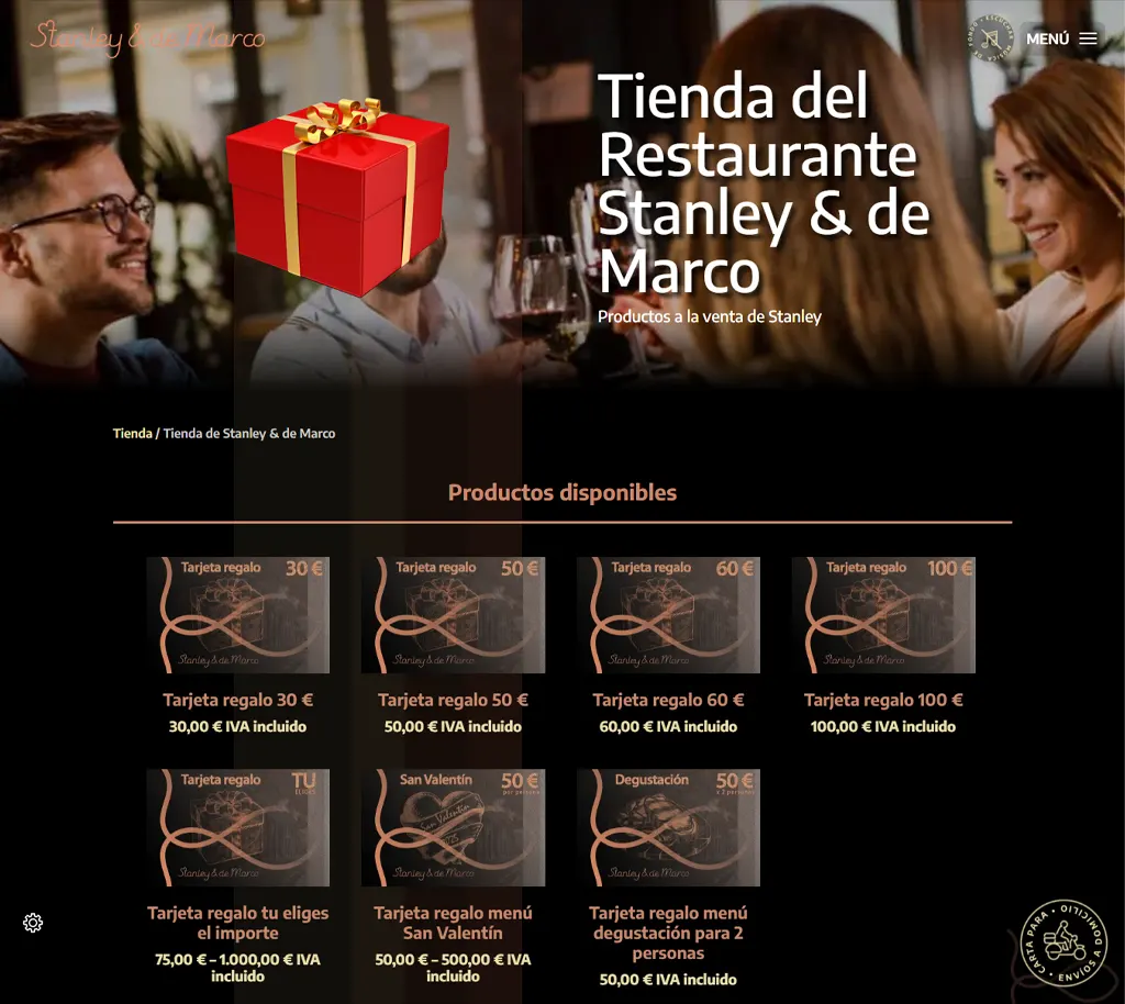 Proceso de compra de la tarjeta regalo